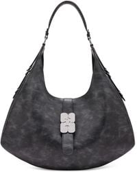 Ganni - Kleine Kat Schultertasche Mit Blumenschnalle - Lyst