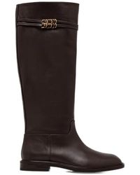 Baldinini - Bottines En Cuir À Plaque Logo - Lyst