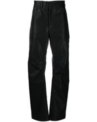 Entire studios - Wet Faux-Leather Straight-Get Trousers - Lyst