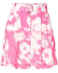 MSGM - Pantalones Cortos Con Estampado Tipo Pintura - Lyst