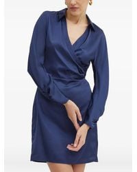 Guess - Collared-Neckline Mini Wrap Dress - Lyst