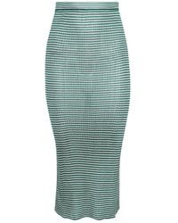 Calle Del Mar - Gerippter Midirock mit Mikro-Streifen - Lyst
