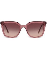 Carolina Herrera - Tortoiseshell-Effect Geometric-Frame Sunglasses - Lyst