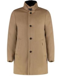 Moorer - High-Neck Button Coat - Lyst