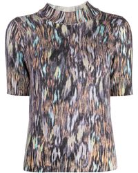 PS by Paul Smith - Gestricktes T-Shirt mit Muster - Lyst