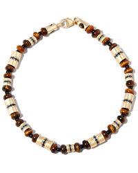 Luis Morais - 14kt Yellow Gold Beaded Sapphire And Tigers Eye Bracelet - Lyst