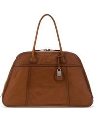 Miu Miu - Large Vivant Leather Bag - Lyst