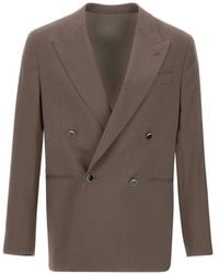 Manuel Ritz - Double-Breasted Peak Lapel Blazer - Lyst