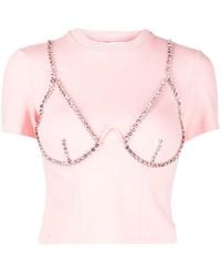 Area - Camiseta De Jersey Adornada - Lyst