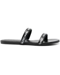 Balenciaga - Logo-print Slip-on Sandals - Lyst