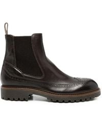 Eleventy - Brogue Leather Chelsea Boots - Lyst