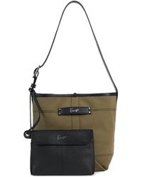 KENZO - Utility Reversible Canvas Calf Leather Bucket Bag - Lyst