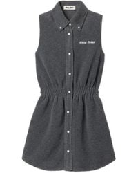 Miu Miu - Fleece Mini Dress - Lyst
