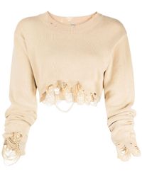 R13 - Cropped Baby Cotton Sweatshirt - Lyst