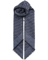 Fendi - Bufanda Con Monograma Ff Y Flecos - Lyst