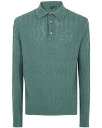 Etro - Pull Style Polo En Cachemire Avec Motif Ondulé - Lyst