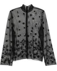 TOTEME - Floral-Embroidered Shirt - Lyst