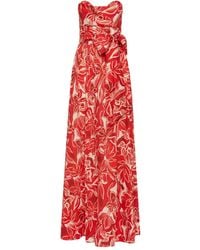 Rebecca Vallance - Strapless Maxi-Jurk Met Bloemenprint - Lyst