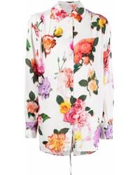 MSGM - Hemd Mit Blumen-Print - Lyst