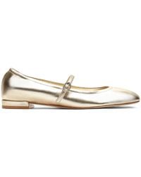 Stuart Weitzman - Claris Crystal-Embellished Leather Ballerina Shoes - Lyst