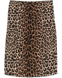 Saint Laurent - Animal-Print Skirt - Lyst
