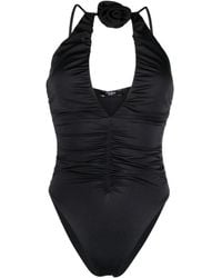 Noire Swimwear - Badpak Met Bloemenpatch En Ruches - Lyst