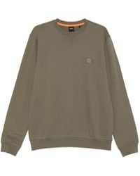 BOSS - Logo-Patch Crew-Neck Sweater - Lyst