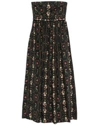 Agua Bendita - Lienzo Strapless Floral-Print Maxi Dress - Lyst