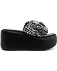 Le Silla - Crystal-embellished Platform Sandals - Lyst