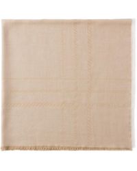 Prada - Jacquard-Schal Mit Fransen - Lyst
