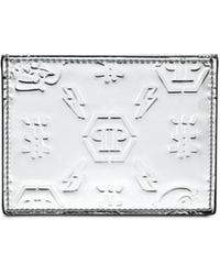 Philipp Plein - Monogram-Debossed Leather Cardholder - Lyst