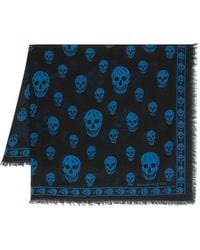 McQueen - Biker Skull Silk Blend Scarf - Lyst
