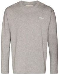 PREVU Logo Print Long-sleeve T-shirt - Gray