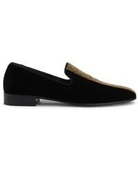 Giuseppe Zanotti - Tuxedo Diamond Velvet Loafers - Lyst