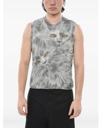 Givenchy - Cat-Print Cotton Tank Top - Lyst