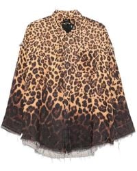 R13 - Leopard-Print Frayed Cotton Shirt - Lyst