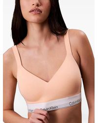 Calvin Klein - Logo-Tape Cotton Bralette - Lyst