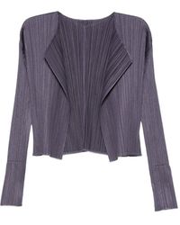 Pleats Please Issey Miyake - Cardigan Con Pieghe - Lyst