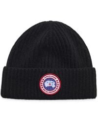 Canada Goose - Gerippte Beanie Mit Logo-Patch - Lyst
