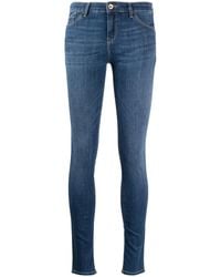 Emporio Armani - Embroidered-Logo Jeans - Lyst