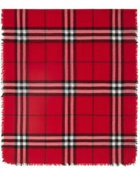 Burberry - Wollschal Mit Breitem Check - Lyst