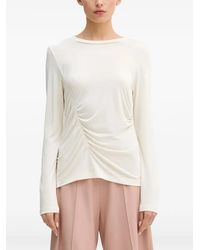 Sisley - Ruched Long-Sleeve T-Shirt - Lyst