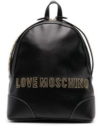 Love Moschino ロゴトリム バックパック - ブラック