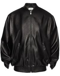 Magda Butrym - Ribbed-Trim Leather Jacket - Lyst