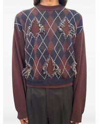 Magliano - X 247 Uncle Distressed Argyle-Intarsia Sweater - Lyst