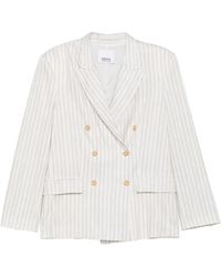 Erika Cavallini Semi Couture - Pinstripe Double-Breasted Jacket - Lyst