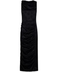 ROTATE BIRGER CHRISTENSEN - Floral-Jacquard Ruched Midi Dress - Lyst