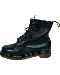 Dr. Martens - Leather Lace-Up Biker Boots - Lyst