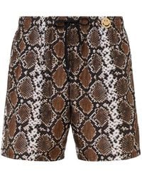 Moschino - Short De Bain Smiley À Imprimé Peau De Serpent - Lyst