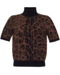 Adam Lippes - Leopard-Print High-Neck Sweater - Lyst